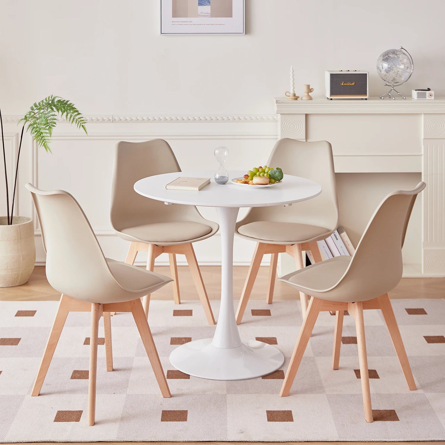 Sedia Marisa set da 4 sedie beige - AESSEWOOD