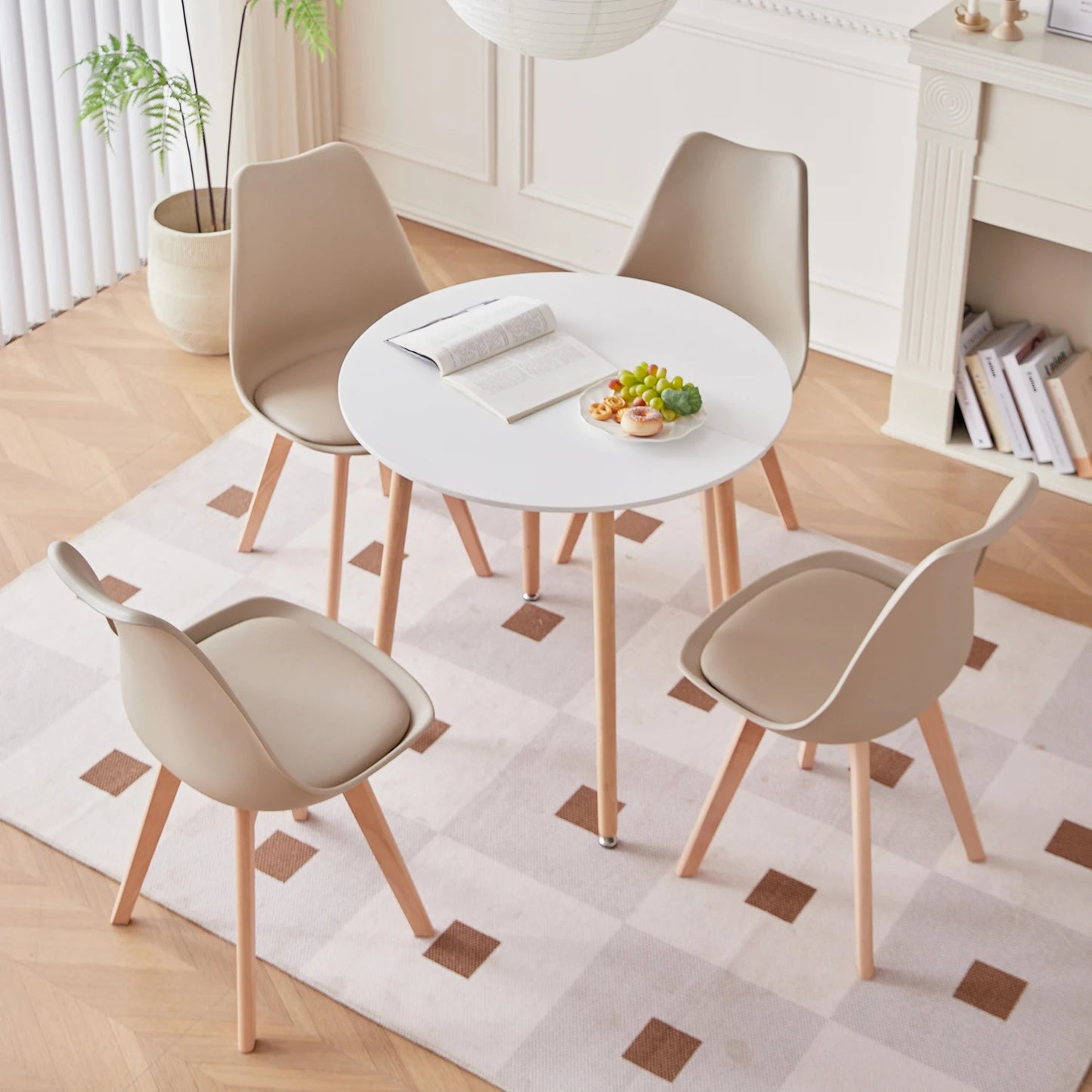 Sedia Marisa set da 4 sedie beige - AESSEWOOD