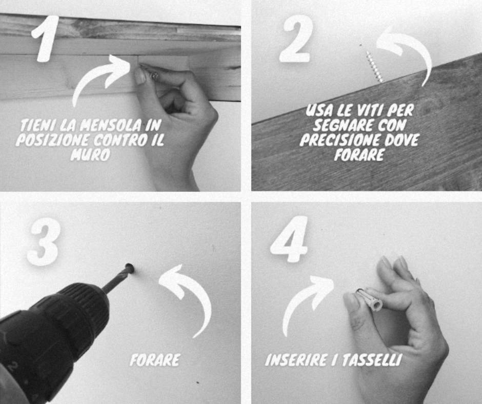 Mensola sospesa - VENERE - Profondità 25 cm. Rovere Rustico - AESSEWOOD