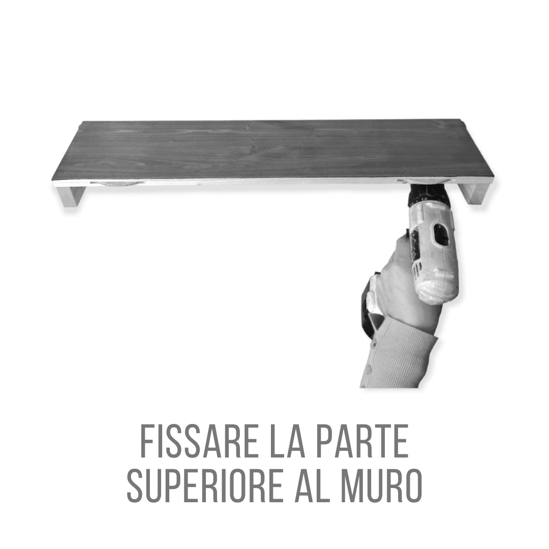 Mensola sospesa - VENERE - Profondità 25 cm. Rovere Rustico - AESSEWOOD
