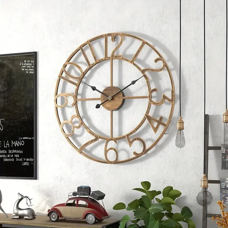 Orologio da parete in legno - Numeri grandi retrò da 30 cm - Orologio Orologio da parete in legno - Numeri grandi retrò da 30 cm - Orologio