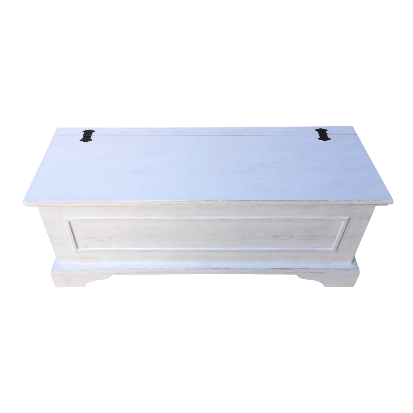Cassapanca CLASSICA in Legno Massello Bianco Shabby con Vano Contenitore – Eleganza e Funzionalità per la Casa