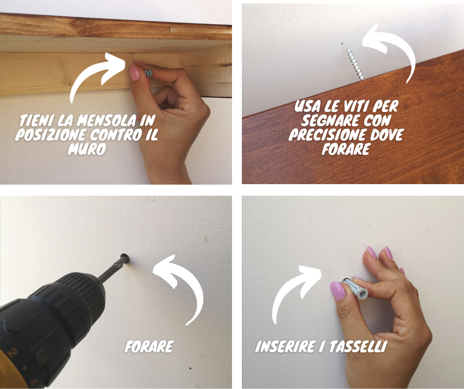 Mensola MARTE Noce Medio L90xP15xH9 - AESSEWOOD