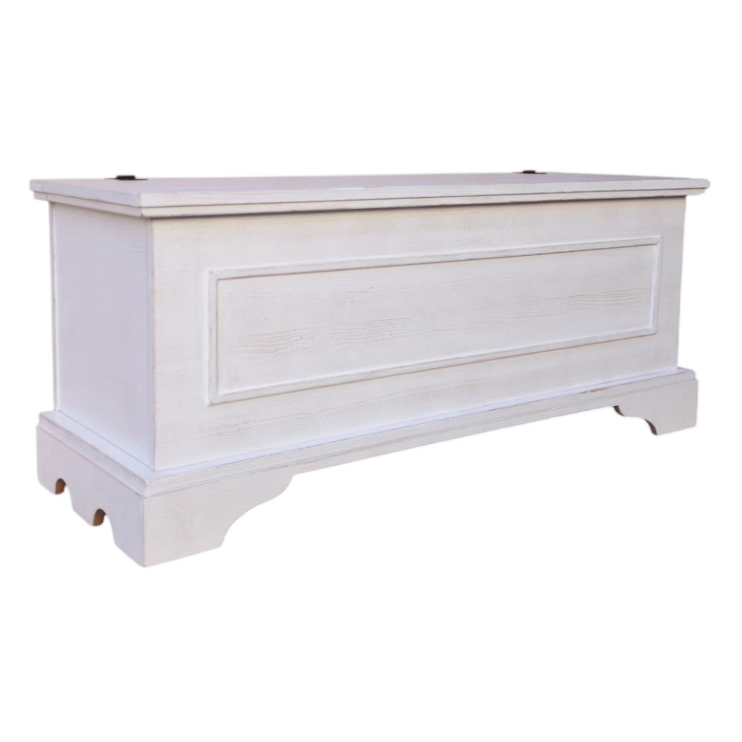 Cassapanca CLASSICA in Legno Massello Bianco Shabby con Vano Contenitore – Eleganza e Funzionalità per la Casa