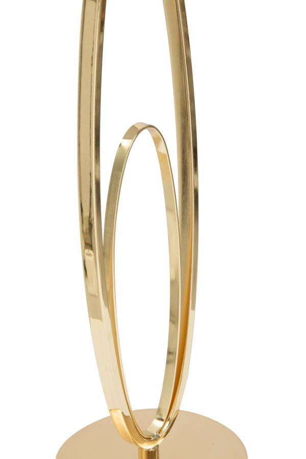 Lampada da Tavolo Glam in Metallo Dorato con Paralume in Tessuto – Eleganza Senza Tempo