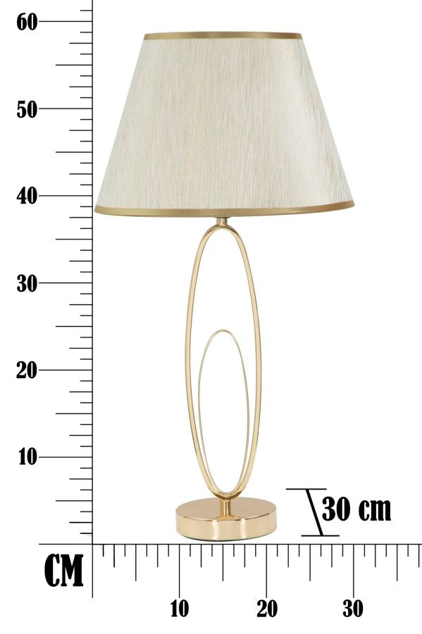 Lampada da Tavolo Glam in Metallo Dorato con Paralume in Tessuto – Eleganza Senza Tempo