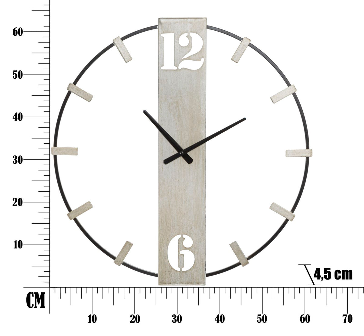 Orologio da Parete “Évora” | Orologio Decorativo Moderno in Metallo e Legno | Design Elegante e Minimal | Arredo Casa | 61×63 cm