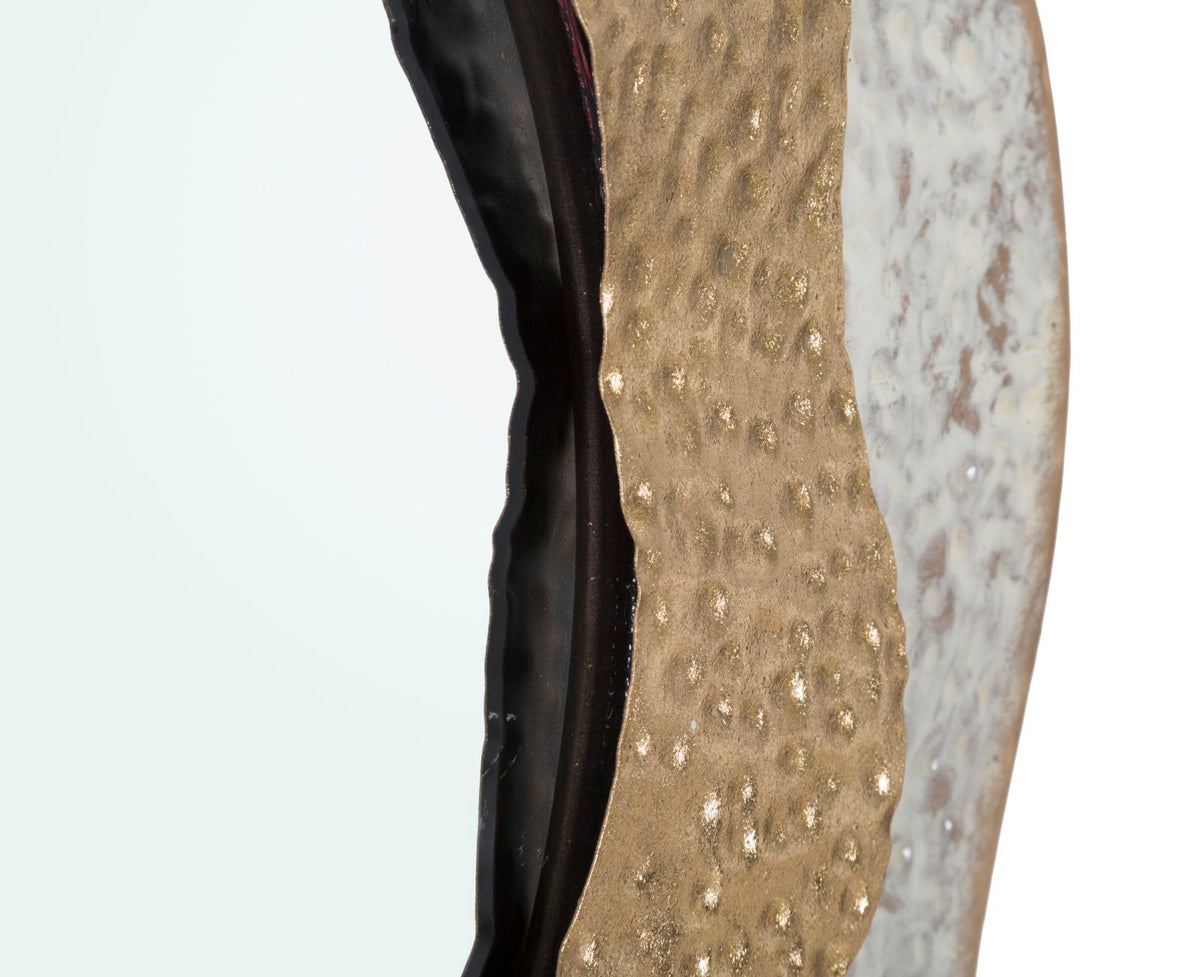 Specchio da Parete “Aurelia” | Specchio Decorativo Oro e Bianco | Design Elegante e Raffinato | Arredo Glamour | Ø 54,5 cm