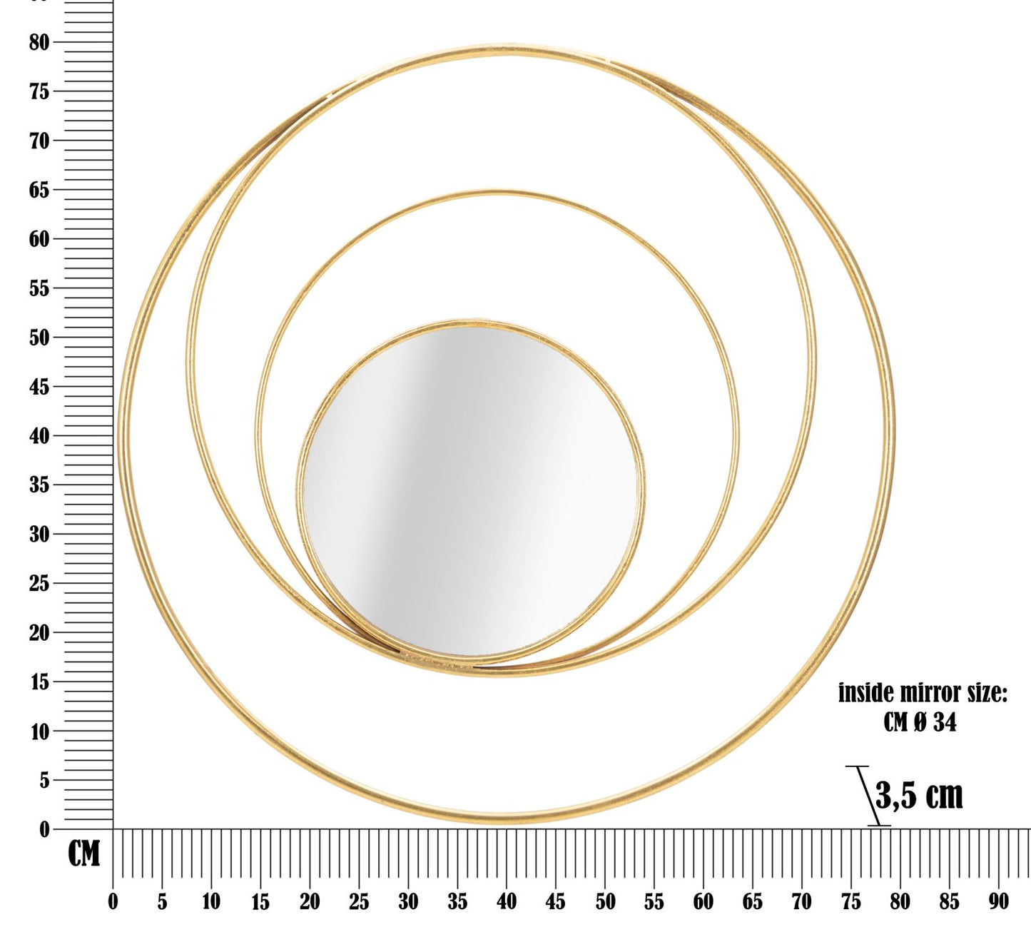Specchio Arc Glam Oro – Design Scultoreo e Fascino Contemporaneo