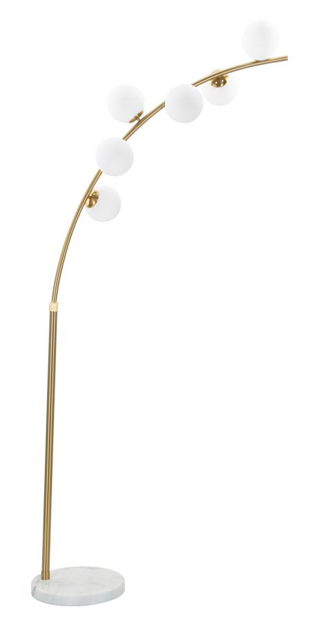Lampada da Terra “Luminara Arc” | 6 Luci LED Decorative | Lampada ad Arco Dorata | Design Elegante e Moderno | Illuminazione Living