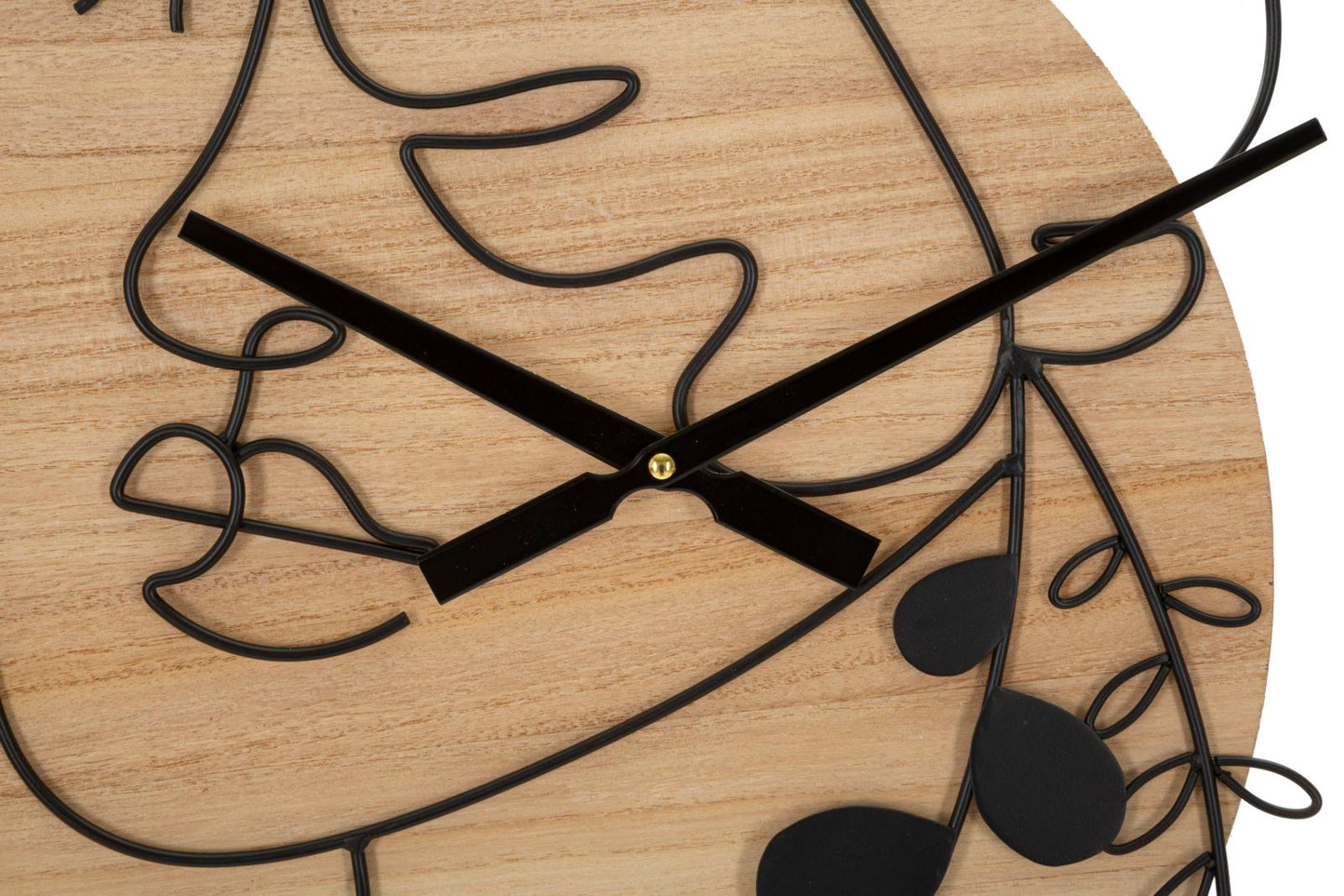 Orologio da Parete ARTEA Nature – Orologio Moderno Decorativo in Legno e Metallo Nero, Design Artistico, Ø 60 cm