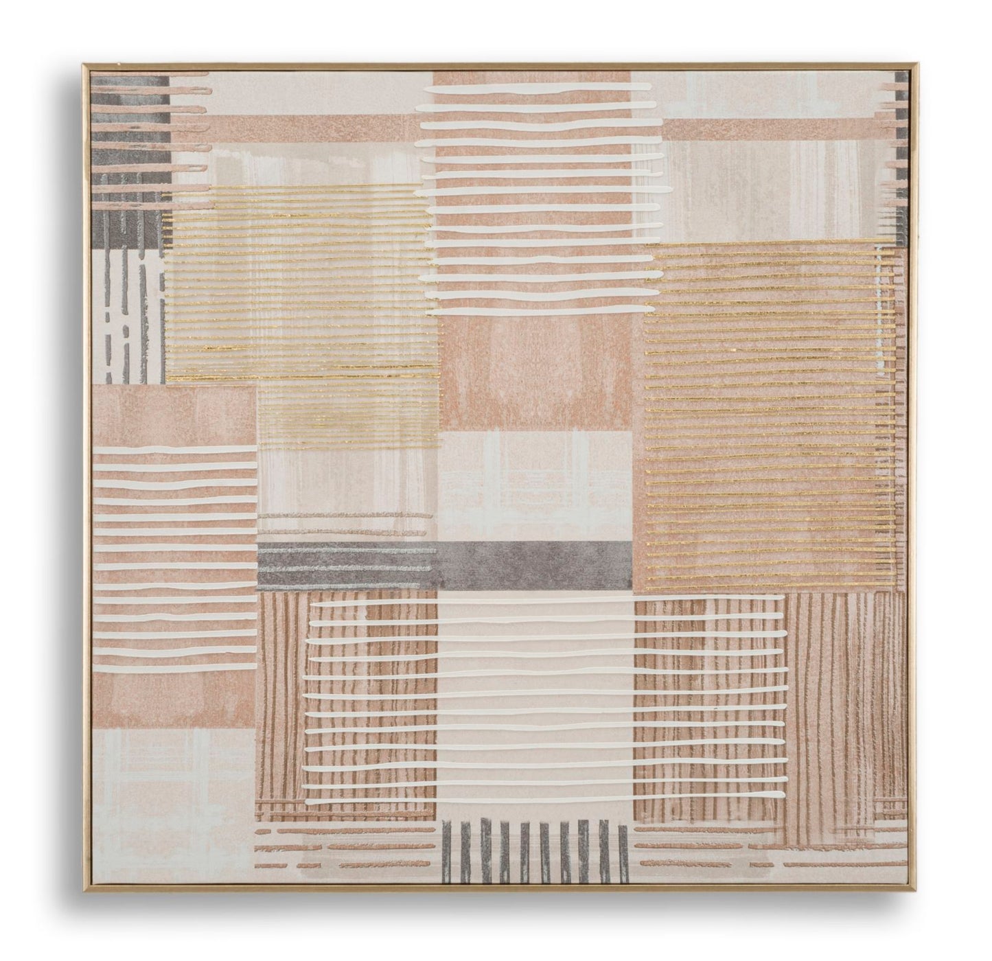 Quadro Astratto Geometrico su Tela con Cornice – Eleganza Contemporanea per Pareti Raffinate