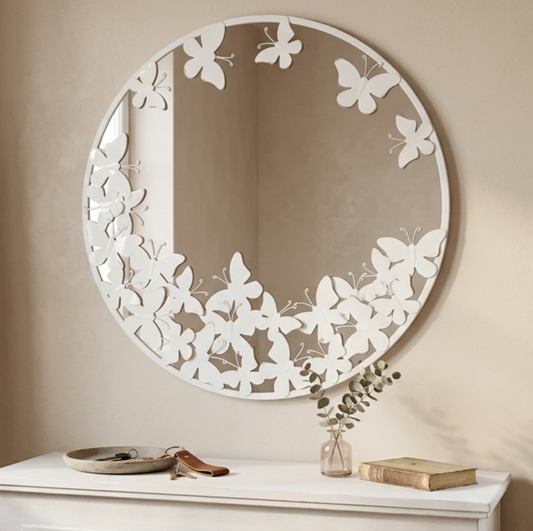 Specchio Farfalle Bianche – Un Riflesso di Grazia e Armonia - AESSEWOOD 