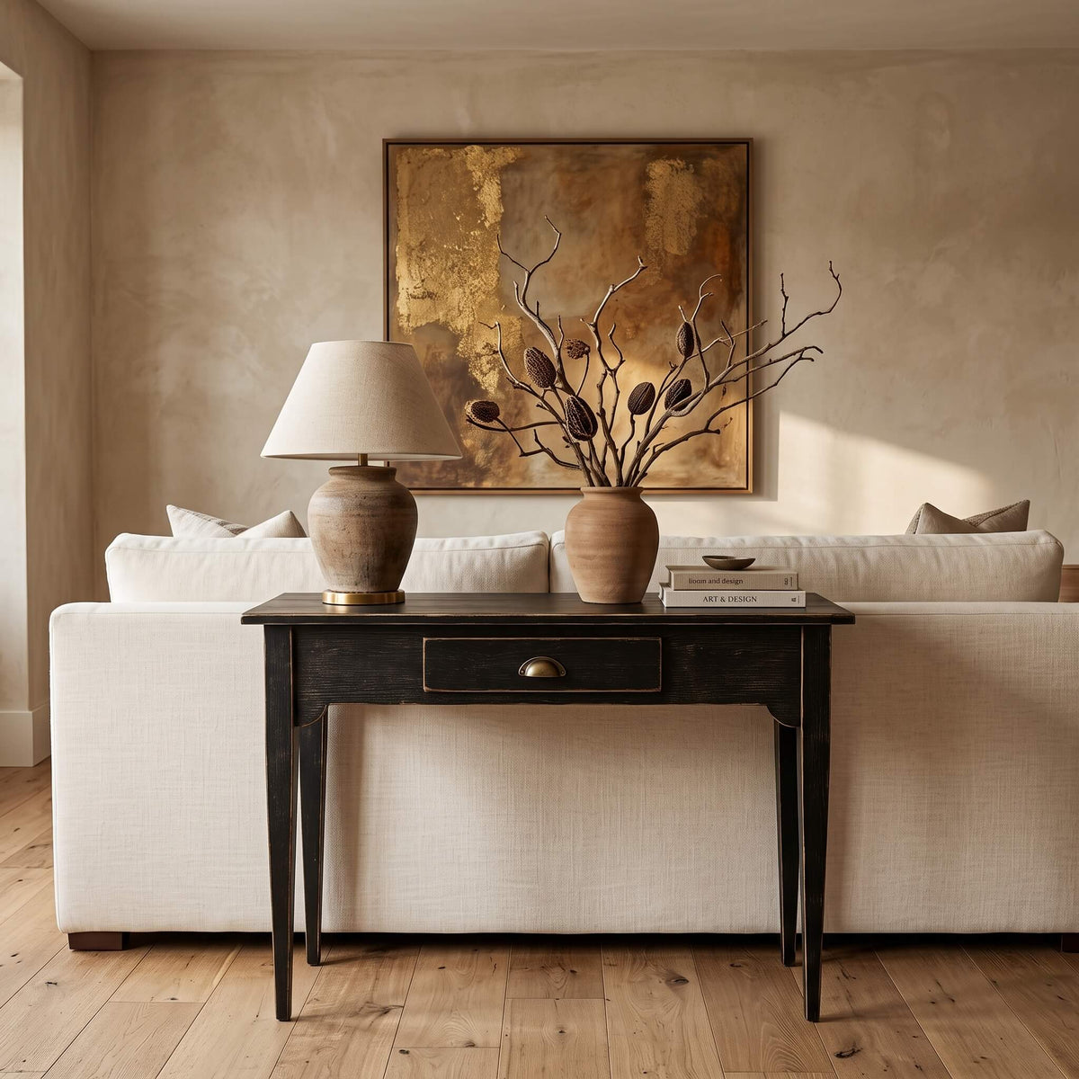 Scrittoio - ARCHITA Nero Shabby - AESSEWOOD 