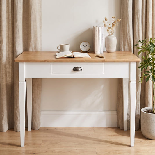 Scrivania - SOCRATE Bianco e Legno - AESSEWOOD 