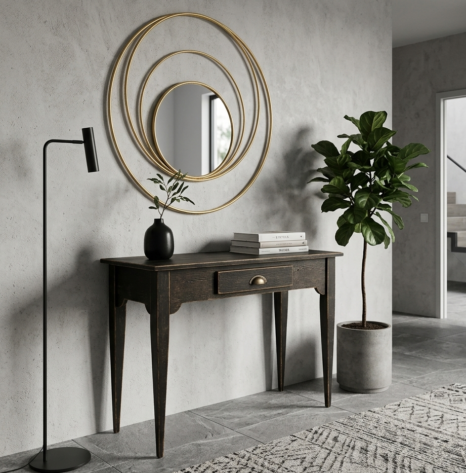 Specchio Arc Glam Oro – Design Scultoreo e Fascino Contemporaneo - AESSEWOOD 