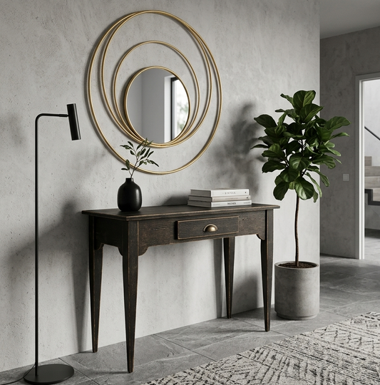Specchio Arc Glam Oro – Design Scultoreo e Fascino Contemporaneo