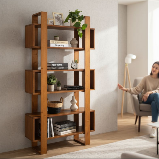 Libreria - PLATONE noce medio - AESSEWOOD 