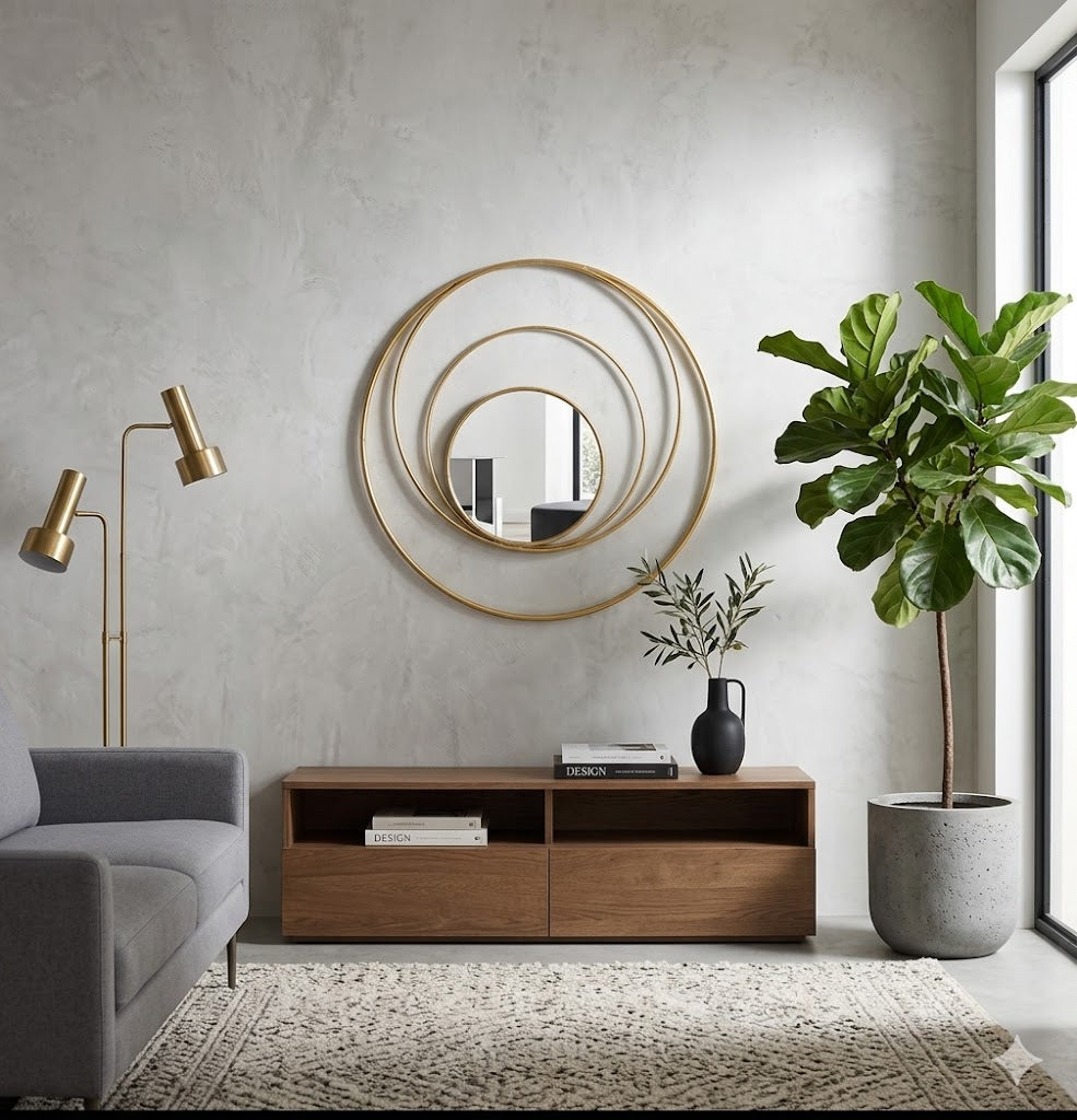 Specchio Arc Glam Oro – Design Scultoreo e Fascino Contemporaneo