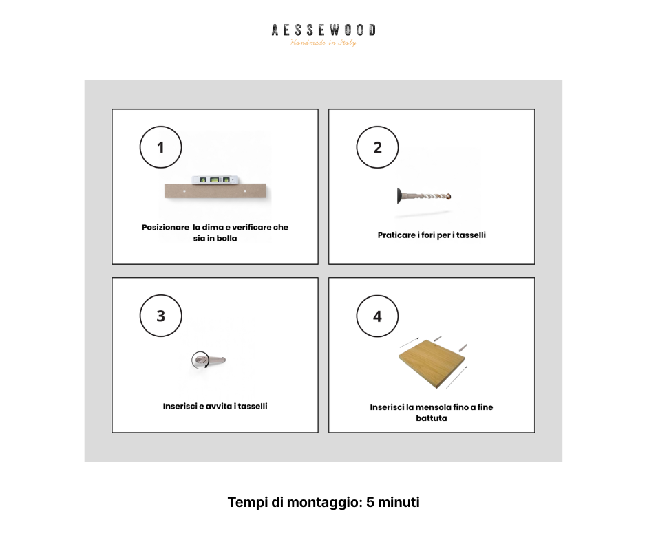 Mensole - VENERE - Profondità 15-20-25 cm. Noce Rustico