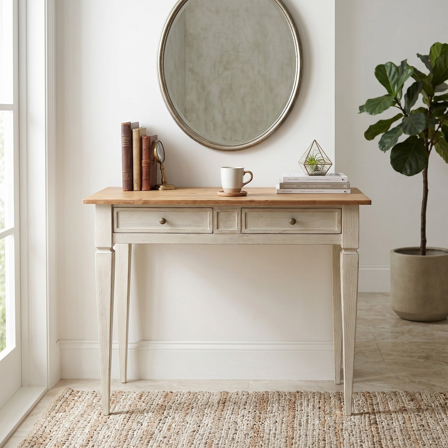Scrittoio - ARCHIMEDE Bianco Shabby - AESSEWOOD 