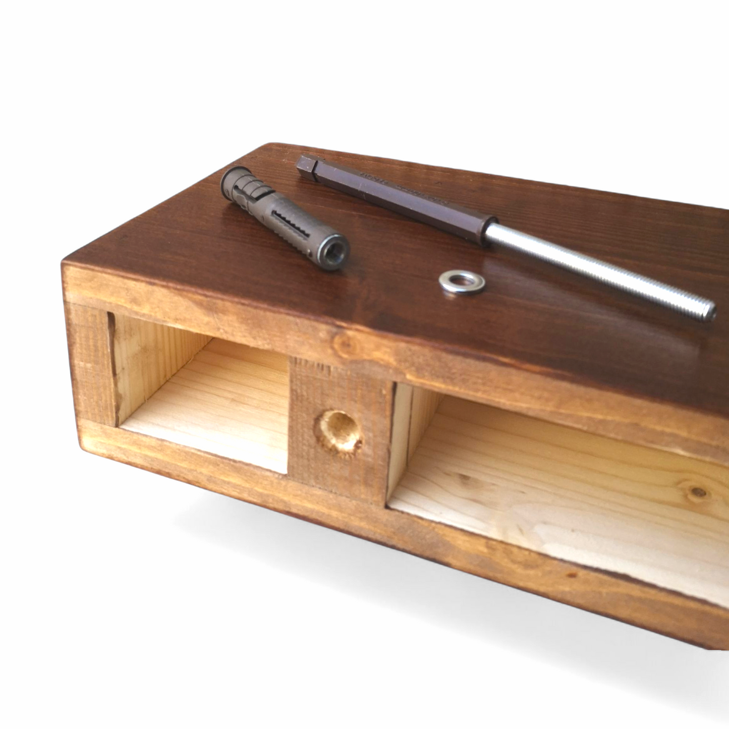 Mensola sospesa - VENERE - Profondità 15-20-25 cm. Noce