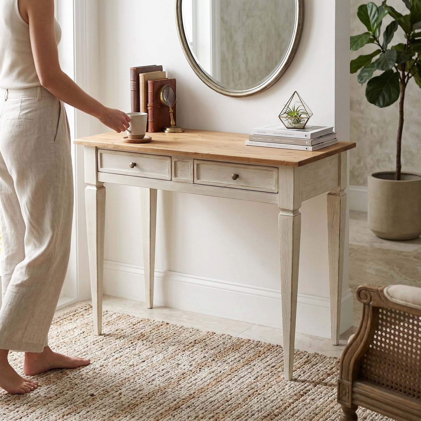 Scrittoio - ARCHIMEDE Bianco Shabby - AESSEWOOD 