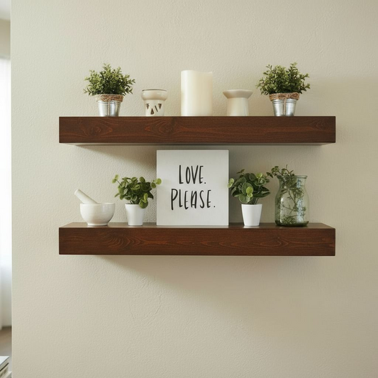 Mensola sospesa - VENERE - Profondità 15-20-25 cm. Noce Scuro - AESSEWOOD 